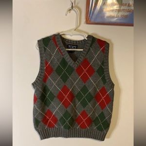 Kids Children’s Place Gray Red Green Argyle Sweater Vest